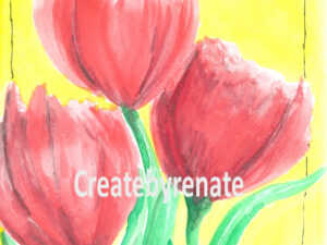 Rode tulp gele achtergrond Nr. 39