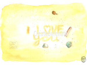 I Love You met schelpje Nr. 5