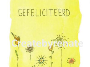 Gefeliciteerd met gele bloemetjes Nr. 11