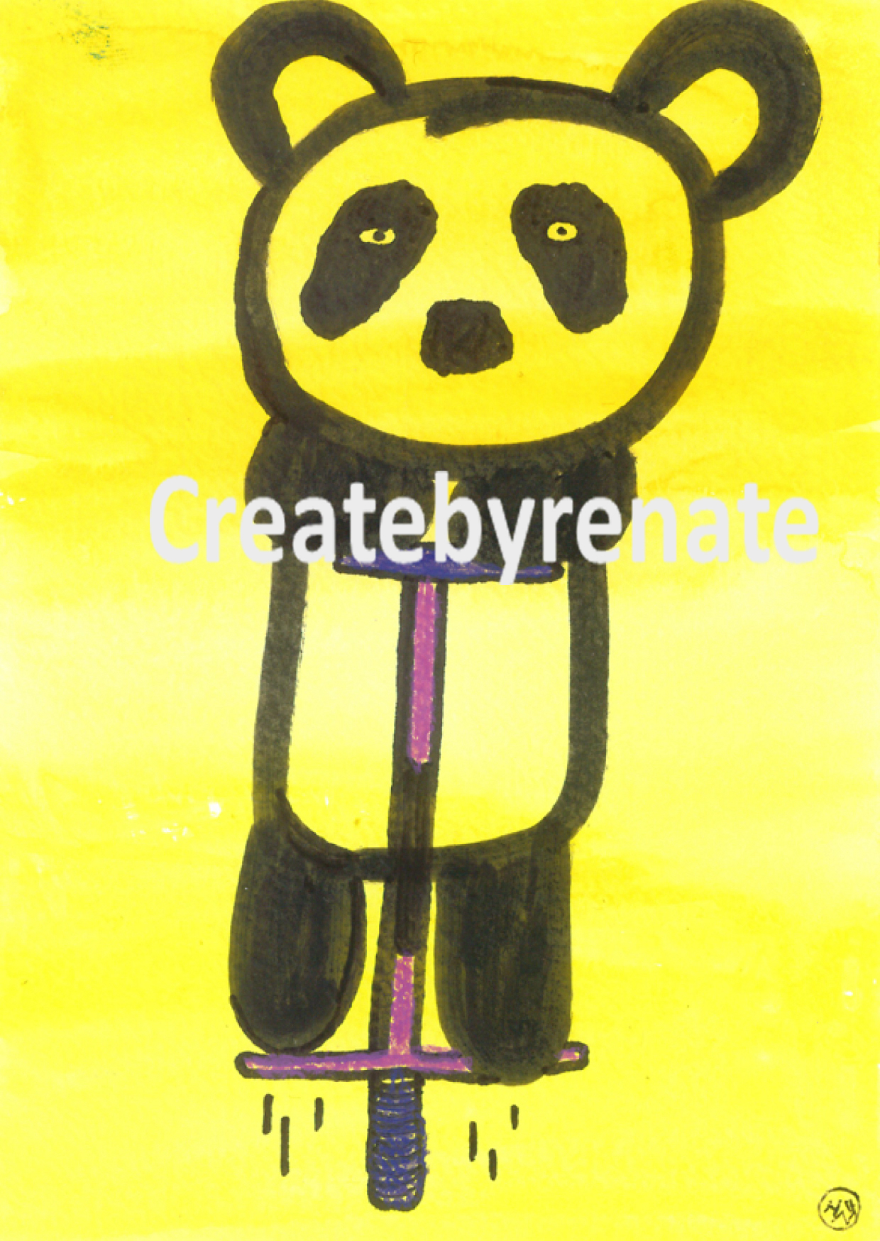 Panda met springstok Nr. 55 (Merel)