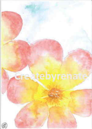 Roze, gele bloem groot Nr. 53